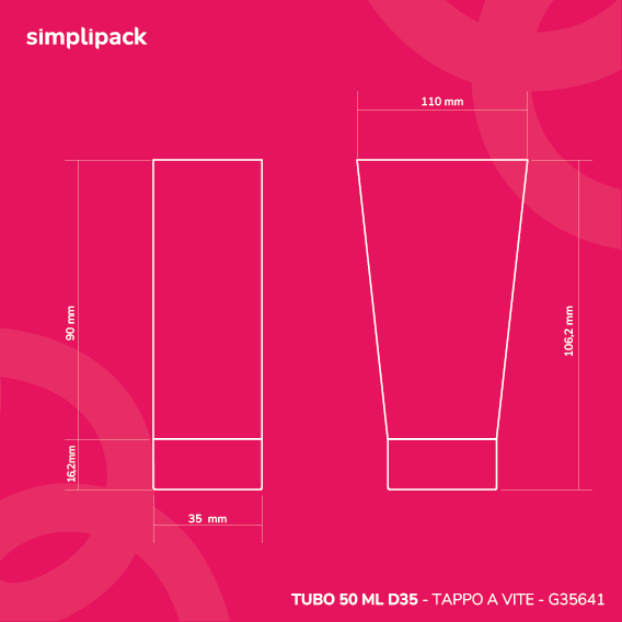 Tubo bianco opaco 50 ml Ø 35 mm