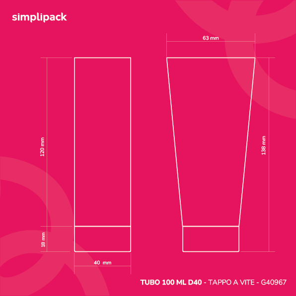 Tubo bianco opaco 100 ml Ø 40 mm